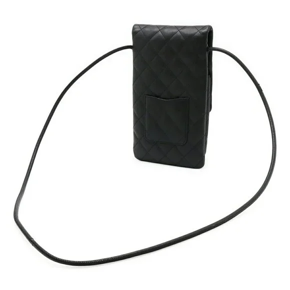 CHANEL Black Leather Logo Pochette Shoulder Bag - Picture 3 of 10